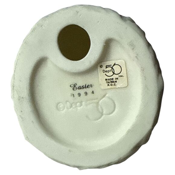 Dept 56 Snowbird Figurine Easter 1994 Taiwan ROC White Textured Bird Vintage - Picture 5 of 5